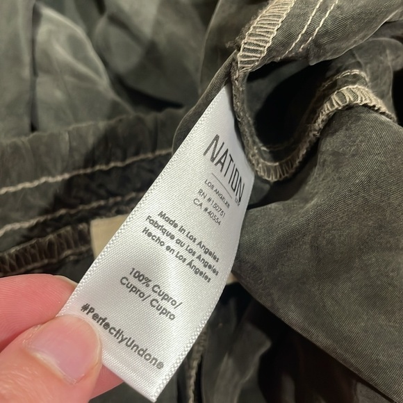 Nation LTD Gray Cupro Elastic Waist High Rise Pants - Picture 3 of 8